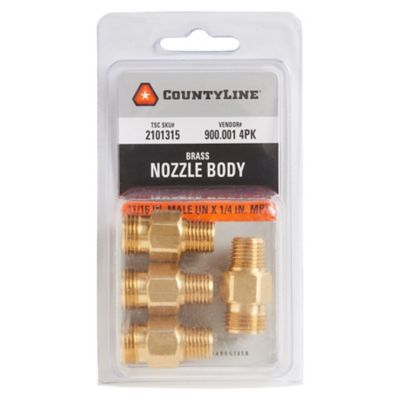 Image showing  11/16 in. IM x 1/4 in. NPT Brass Nozzle Fittings, 4-Pack