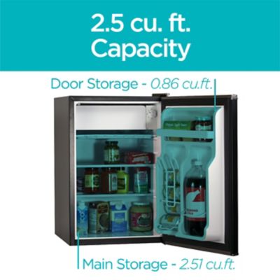 Image showing  2.5 cu. ft. Compact Refrigerator Mini Fridge with Freezer, BCRK25B