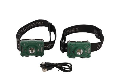 JobSmart 300-Lumen Rechargeable Headlamps with Motion Sensor Function, 2-Pack