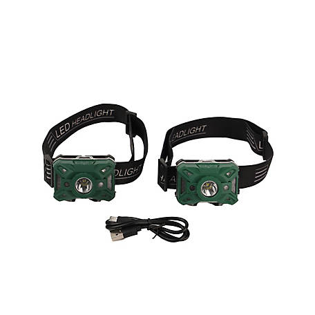 JobSmart 300-Lumen Rechargeable Headlamps with Motion Sensor Function, 2-Pack
