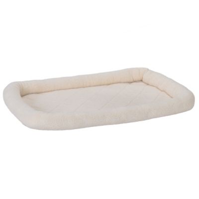 FurHaven Faux Lambswool Bolster Crate Pet Bed for Dogs and Cats