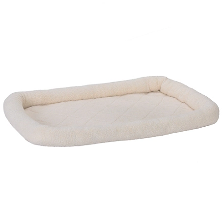 FurHaven Faux Lambswool Bolster Crate Pet Bed for Dogs & Cats