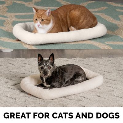 Image showing  Faux Lambswool Bolster Crate Pet Bed for Dogs and Cats