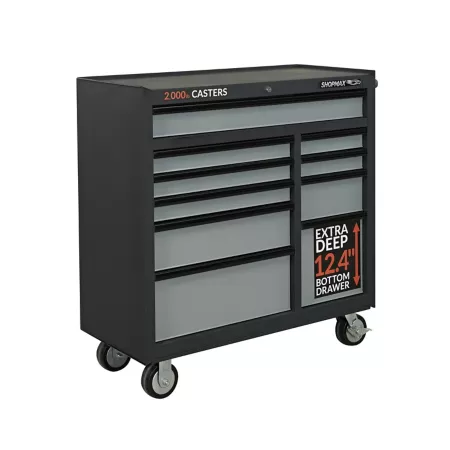 SHOPMAX 41" 10-Drawer Rolling Cabinet Rolling Tool Cabinets