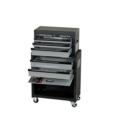 Image showing  27 in. 5-Drawer and 1 Panel Door Tool Chest and Rolling Cabinet Combo