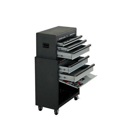Image showing  27 in. 5-Drawer and 1 Panel Door Tool Chest and Rolling Cabinet Combo