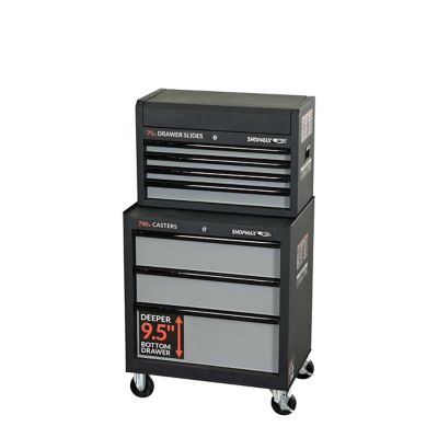 SHOPMAX 27 in. 7 Drawer Tool Chest & Rolling Cabinet Combo, 92704A2-03A7