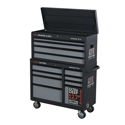 SHOPMAX 41 in. 12-Drawer Tool Chest & Rolling Cabinet Combo, 84104A3-08R7
