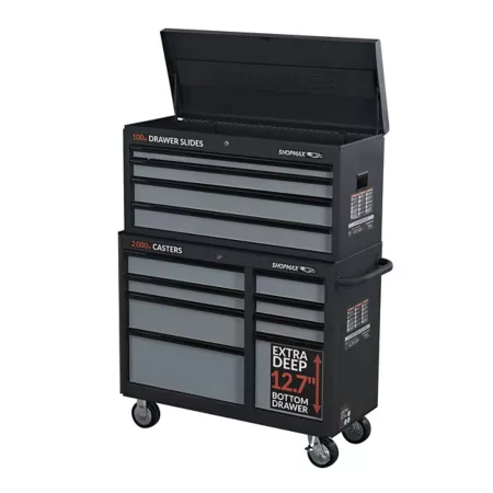 SHOPMAX 41" 12-Drawer Tool Chest and Rolling Cabinet Combo Tool Chest Combos