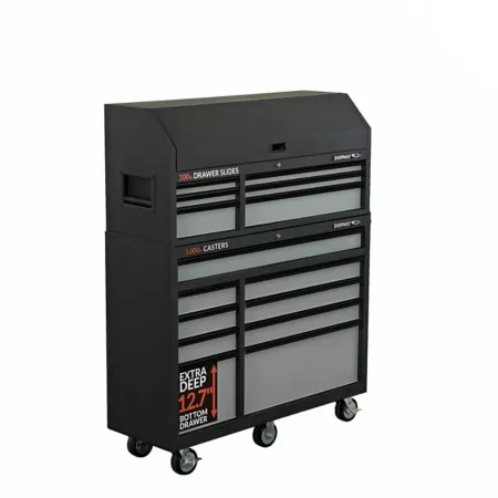 SHOPMAX 52" 15-Drawer Tool Chest and Rolling Cabinet Combo 2 500 lb Capacity Tool Chest Combos