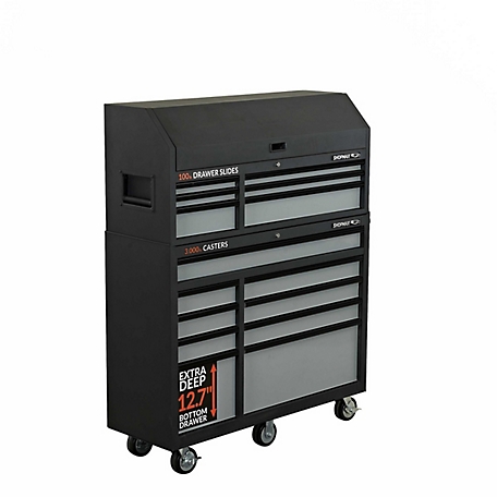 SHOPMAX 52 in. 15-Drawer Tool Chest & Rolling Cabinet Combo