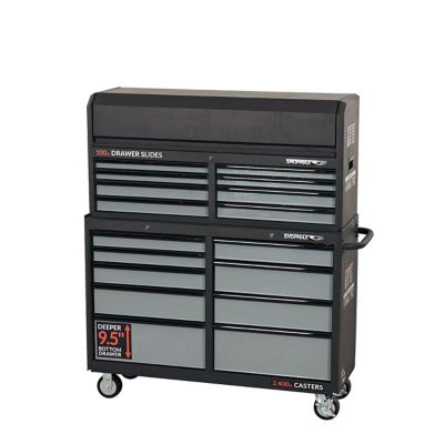 SHOPMAX 52 in. 15-Drawer Tool Chest & Rolling Cabinet Combo, 95206C2-09C6