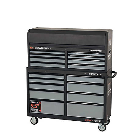 SHOPMAX 52 in. 15-Drawer Tool Chest & Rolling Cabinet Combo, 95206C2-09C6