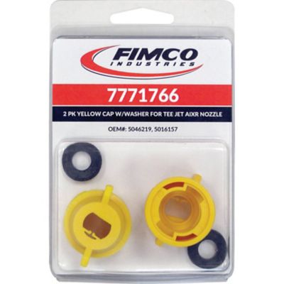 Fimco Nylon Nozzle Quick Caps with Gaskets, Yellow, 2-Pack