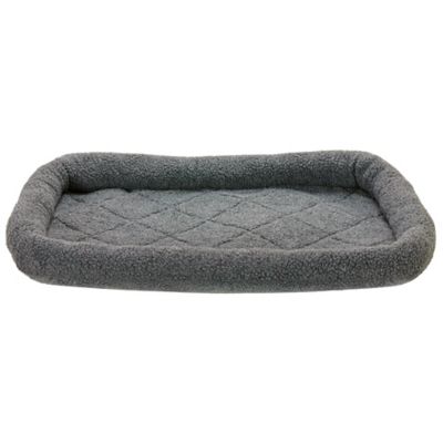 FurHaven Faux Lambswool Bolster Crate Pet Bed for Dogs and Cats