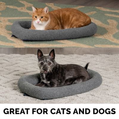 Image showing  Faux Lambswool Bolster Crate Pet Bed for Dogs and Cats