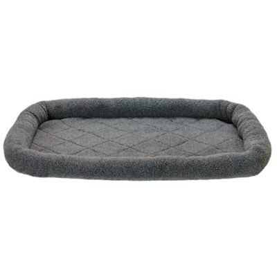 FurHaven Faux Lambswool Bolster Crate Pet Bed for Dogs and Cats