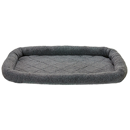 FurHaven Faux Lambswool Bolster Crate Pet Bed for Dogs & Cats
