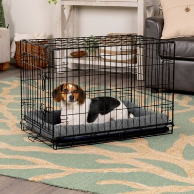 Image showing  Faux Lambswool Bolster Crate Pet Bed for Dogs and Cats
