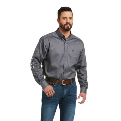 Ariat Men's Casual Series Team Logo Twill Classic Fit Western Long-Sleeve Button-Down Shirt