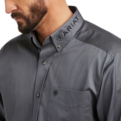 Image showing  Men's Casual Series Team Logo Twill Classic Fit Western Long-Sleeve Button-Down Shirt