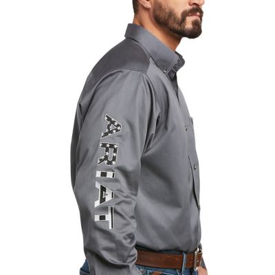 Image showing  Men's Casual Series Team Logo Twill Classic Fit Western Long-Sleeve Button-Down Shirt