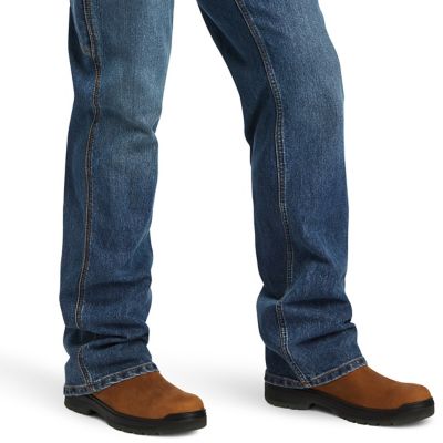 Image showing 4 th Ariat Men's Stretch Fit Low-Rise Rebar M4 DuraStretch Workhorse Bootcut Jeans