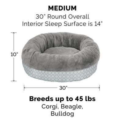 Image showing 7 th FurHaven Plush Calming Donut Pet Bed, Diamond Print