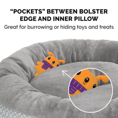 Image showing  Plush Calming Donut Pet Bed, Diamond Print