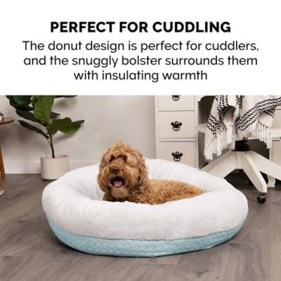 Image showing  Plush Calming Donut Pet Bed, Diamond Print