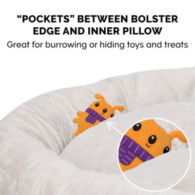 Image showing  Plush Calming Donut Pet Bed, Diamond Print