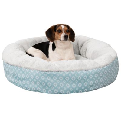 FurHaven Plush Calming Donut Pet Bed, Diamond Print