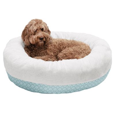 FurHaven Plush Calming Donut Pet Bed, Diamond Print