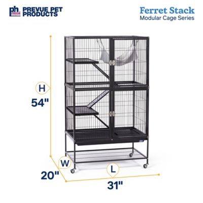 Image showing 7 th Prevue Pet Products 2-Story Stacking Ferret Cage, 54 x 20in.