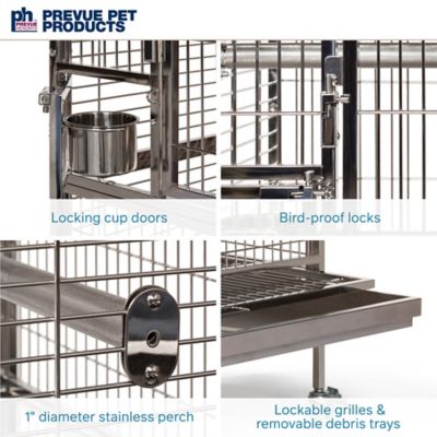 Image showing  Large Play-Top Stainless Steel Bird Cage