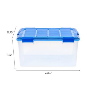 Image showing  60 qt. WEATHERPRO Plastic Storage Bins with Durable Lid, Seal and Latching Buckles, 4 pc.
