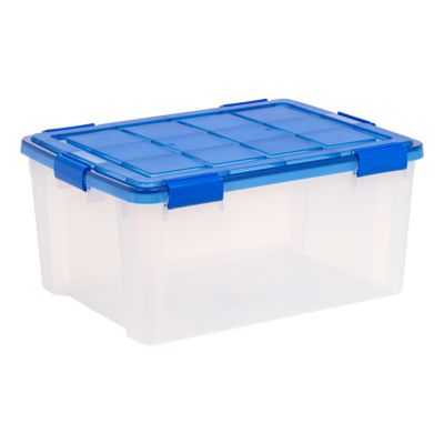 Image showing 5 th IRIS USA 60 qt. WEATHERPRO Plastic Storage Bins with Durable Lid, Seal and Latching Buckles, 4 pc.