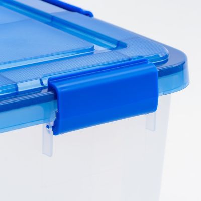 Image showing 6 th IRIS USA 60 qt. WEATHERPRO Plastic Storage Bins with Durable Lid, Seal and Latching Buckles, 4 pc.