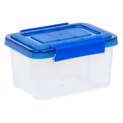 Image showing 5 th IRIS USA 6.5 Quart WEATHERPRO Plastic Storage Bin with Durable Lid, Seal, and Latching Buckles - 5 Pack