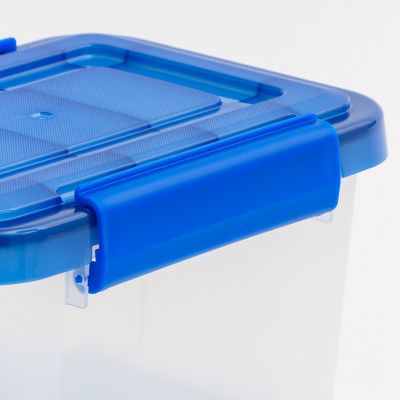 Image showing 6 th IRIS USA 6.5 Quart WEATHERPRO Plastic Storage Bin with Durable Lid, Seal, and Latching Buckles - 5 Pack