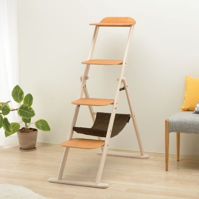 Image showing 6 th Richell 49.5 in. Foldable Cat Ladder