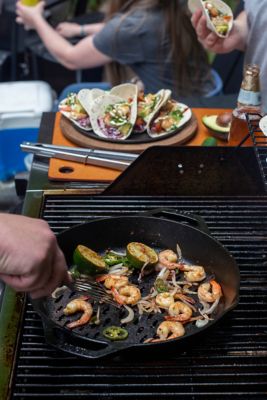 Image showing  Seasoned Dual Handle Grill Basket