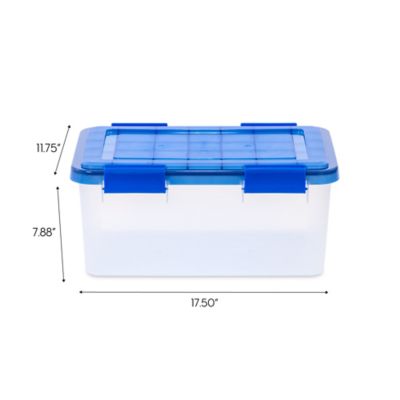 Image showing  19 Quart WEATHERPRO Plastic Storage Bin with Durable Lid, Seal, and Latching Buckles - 5 Pack