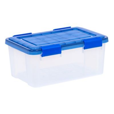 Image showing 5 th IRIS USA 19 Quart WEATHERPRO Plastic Storage Bin with Durable Lid, Seal, and Latching Buckles - 5 Pack
