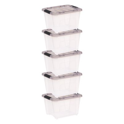 IRIS USA 19 Quart Plastic Storage Bin with Latching Buckles - 5 Pack The storage bins are very solid containers and the lids snap on and off easily
