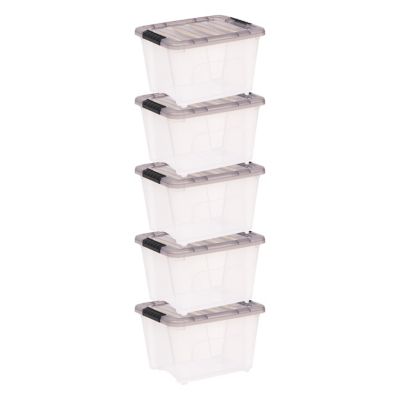 IRIS USA 19 Quart Plastic Storage Bin with Latching Buckles - 5 Pack