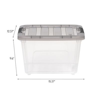 Image showing  19 Quart Plastic Storage Bin with Latching Buckles - 5 Pack