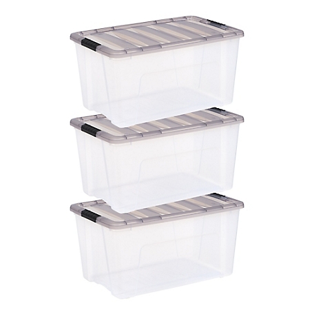 IRIS USA 12 Quart Stackable Plastic Storage Bins with Lids and