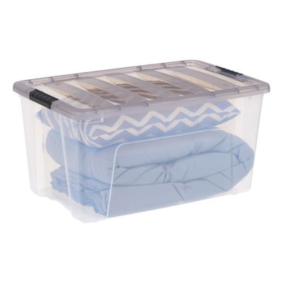 Image showing 6 th IRIS USA 72 Quart Plastic Storage Bin with Latching Buckles - 3 Pack