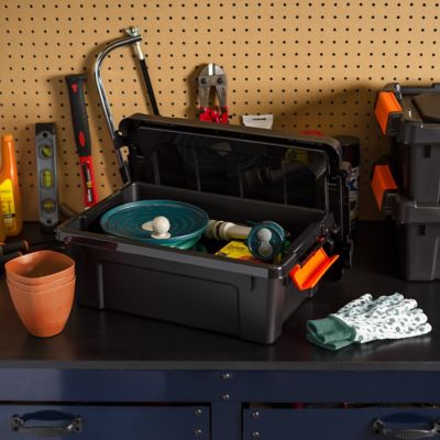 Image showing  3 gal. Store-It-All Storage Totes with Latching Buckles, 6 pc.